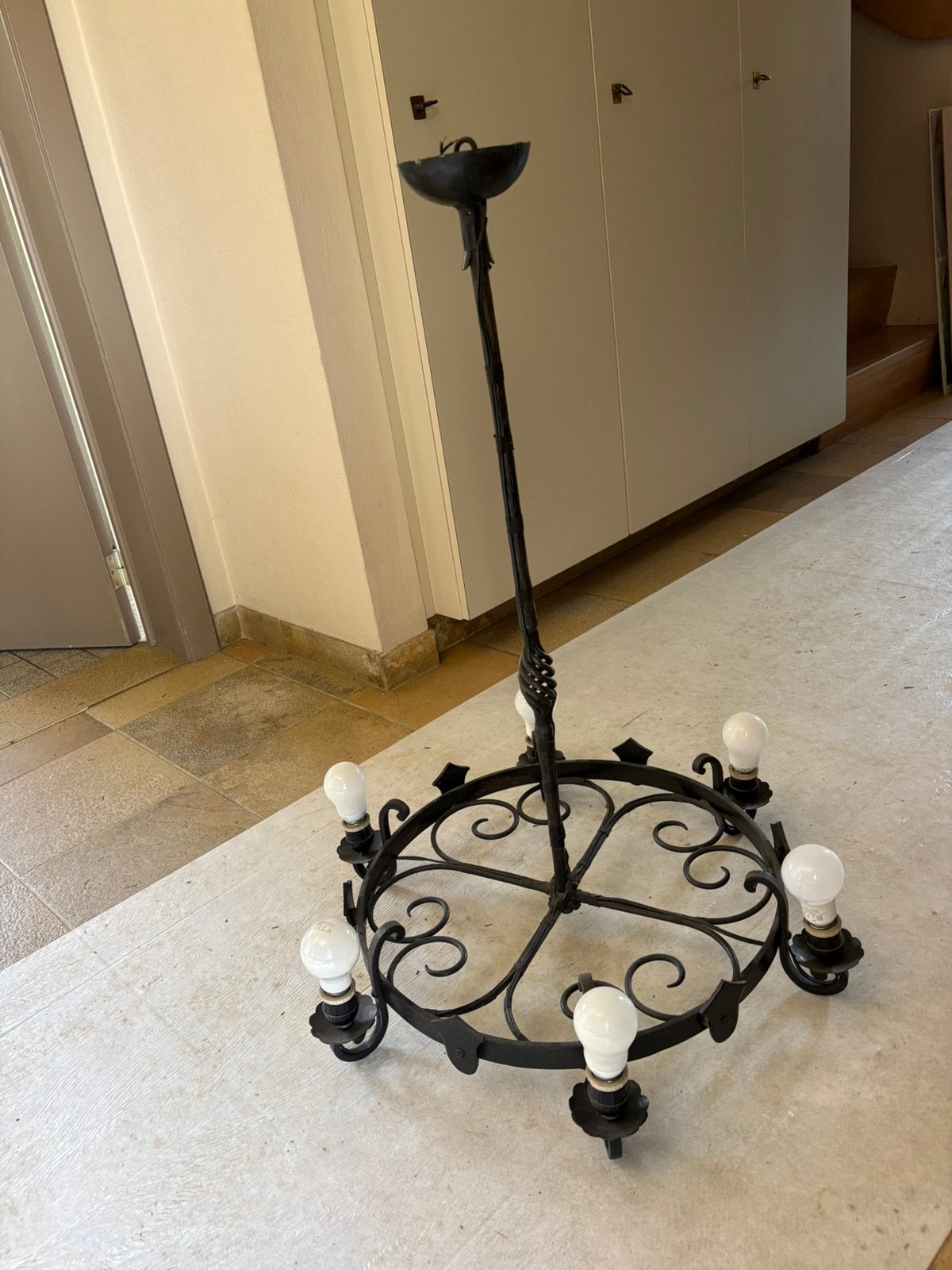 Luster lamp gietijzer, Enlèvement, Utilisé