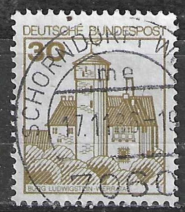 Duitsland Bundespost 1977 - Yvert 763 - Kastelen  (ST), Verzenden, Gestempeld