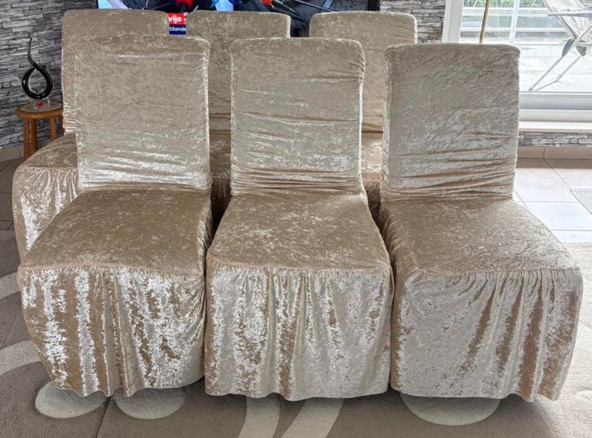 6 Eetkamerstoel met wieltjes 80€ samen, Huis en Inrichting, Stoelen, Ophalen, Gebruikt, Leer, Vijf, Zes of meer stoelen