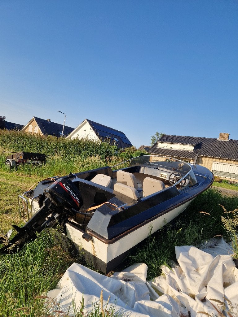 Boot met aanhanger, Ophalen, Gebruikt, Buitenboordmotor, Sloep