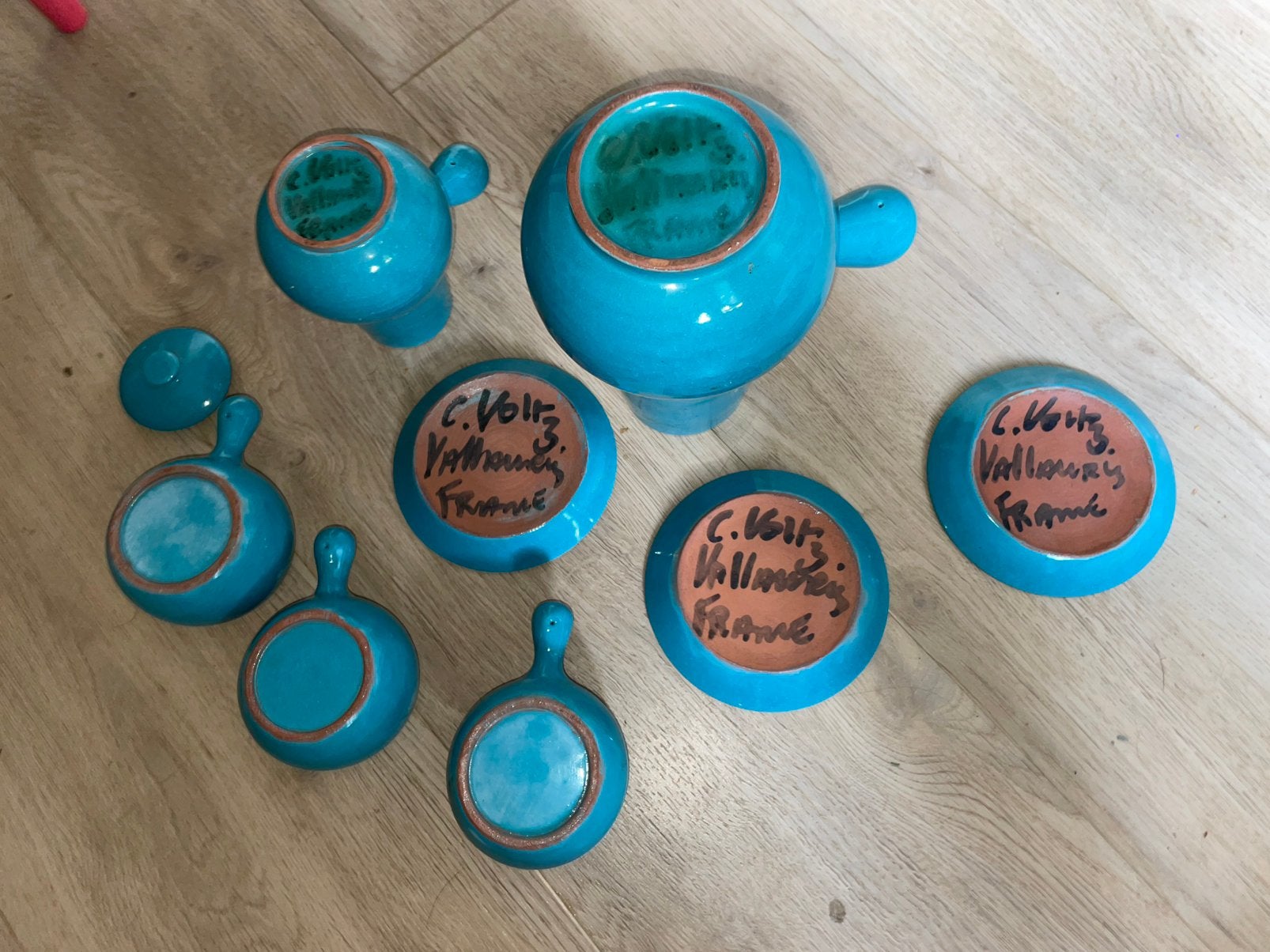 Charles Voltz Vallauris FRANCE complete koffieset, Ophalen