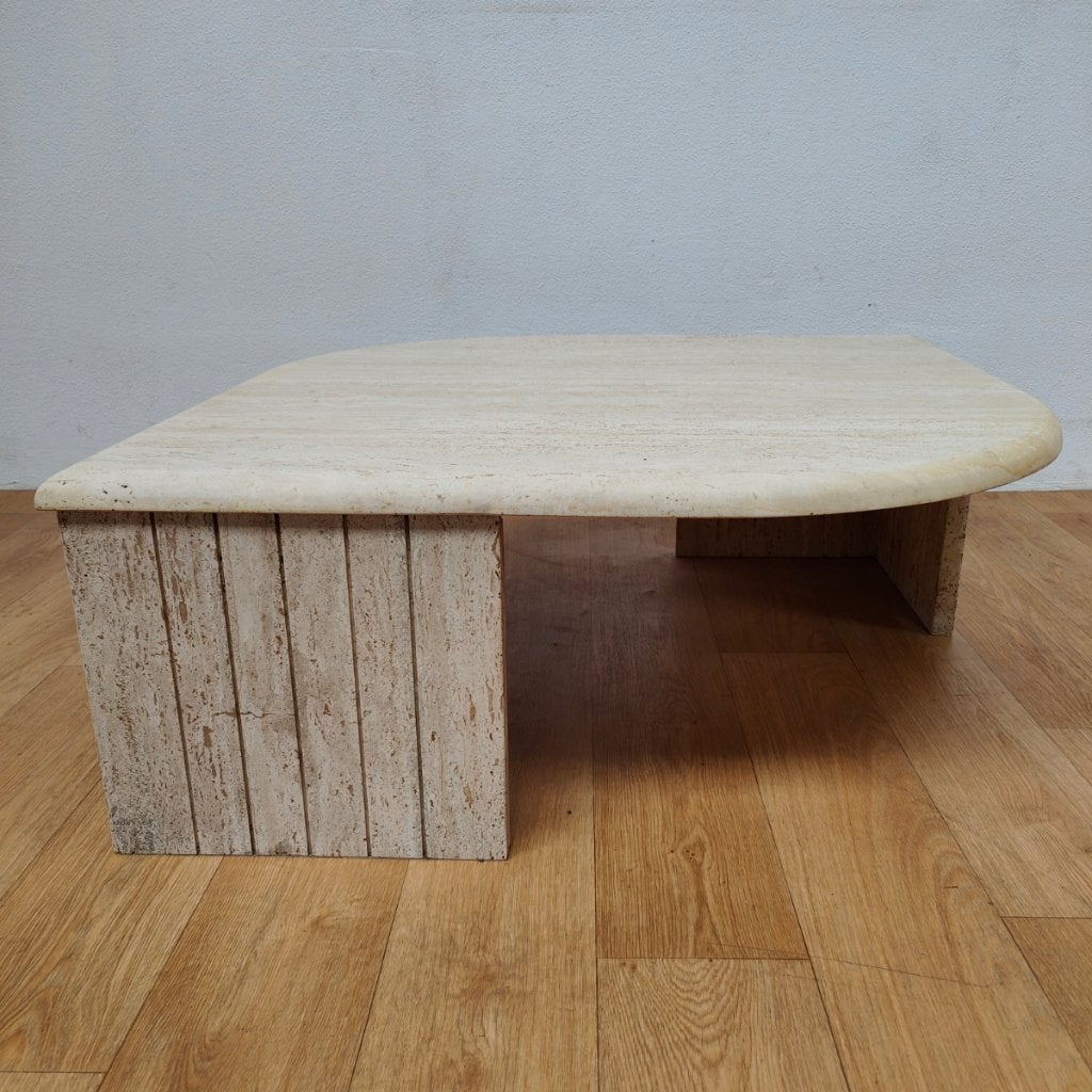 Vintage Retro Travertin Salontafel koffietafel  501, Enlèvement ou Envoi