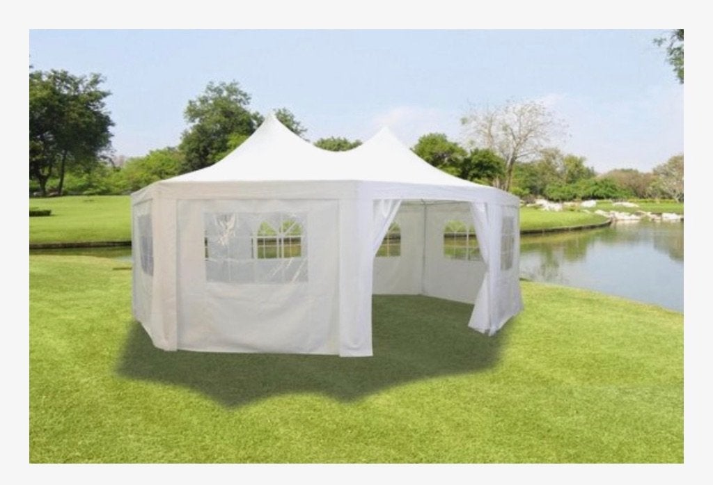 Partytent achthoek met zijwanden, Jardin & Terrasse, Tonnelles, Tente de réception, Enlèvement, Utilisé, 2 mètres ou plus