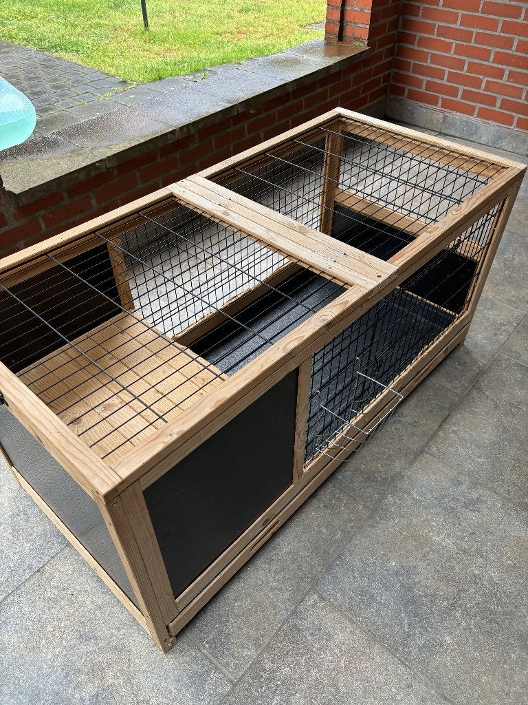 Konijnenhok met uitschuifbare lade en schuilhuisje, Cavia, Hok, Ophalen, Minder dan 60 cm