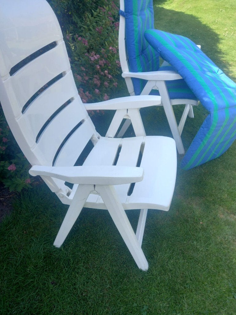 vintage tuinstoelen, Tuin en Terras, Tuinstoelen, Ophalen, Gebruikt, Plastic, Verstelbaar