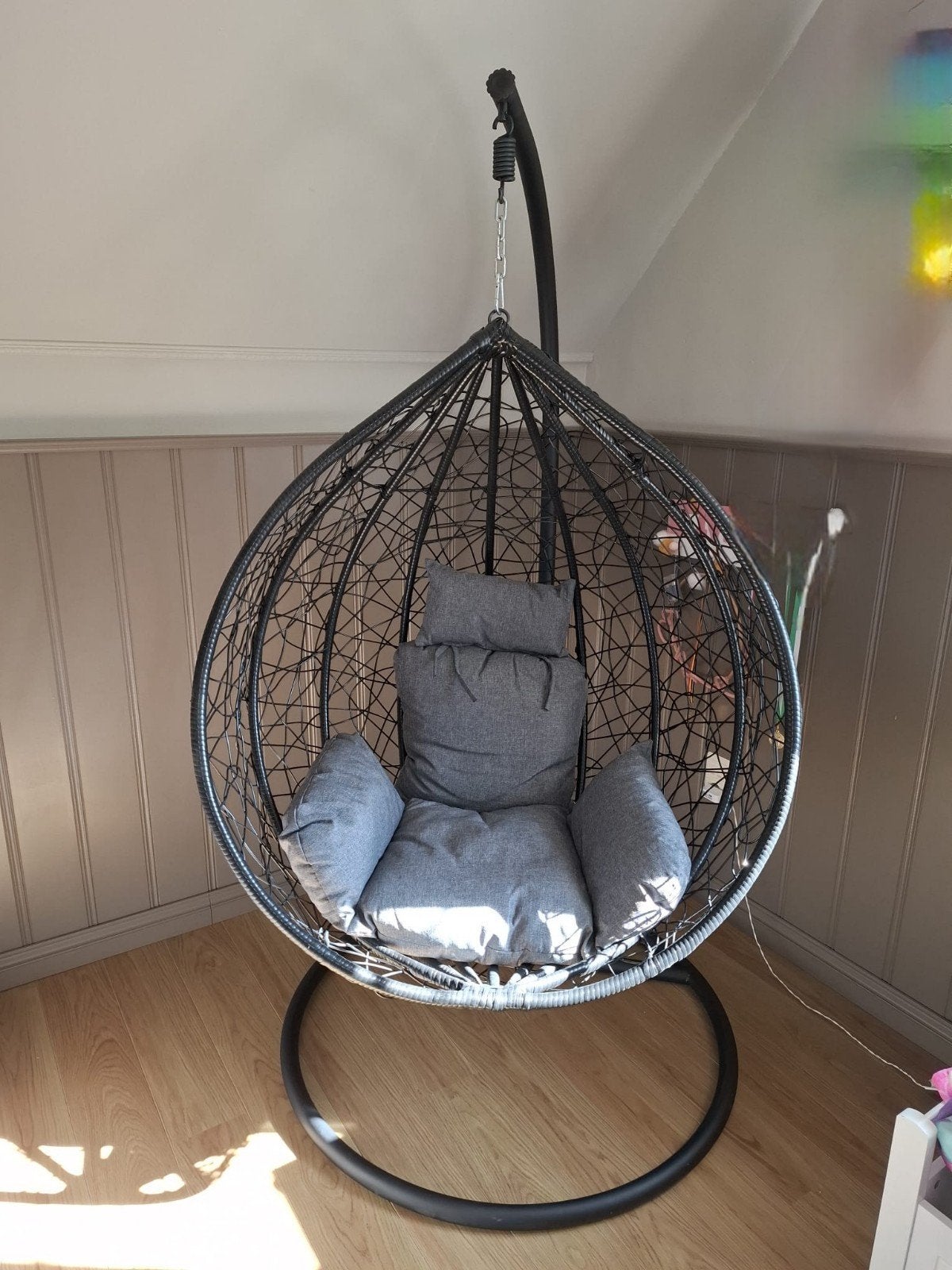 Schommelstoel met kussen, Tuin en Terras, Tuinstoelen, Ophalen, Zo goed als nieuw, Metaal