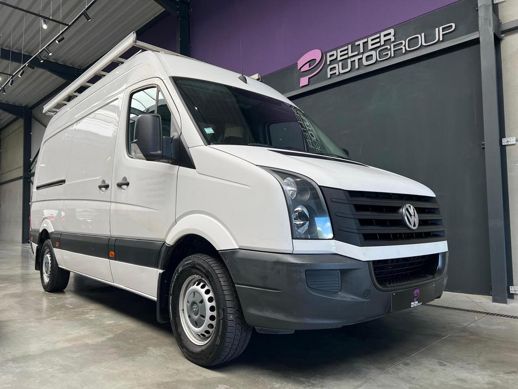 Volkswagen Crafter 2.0 TDi L2H2, Auto's, Euro 5, Zwart, Leder en Stof, Wit