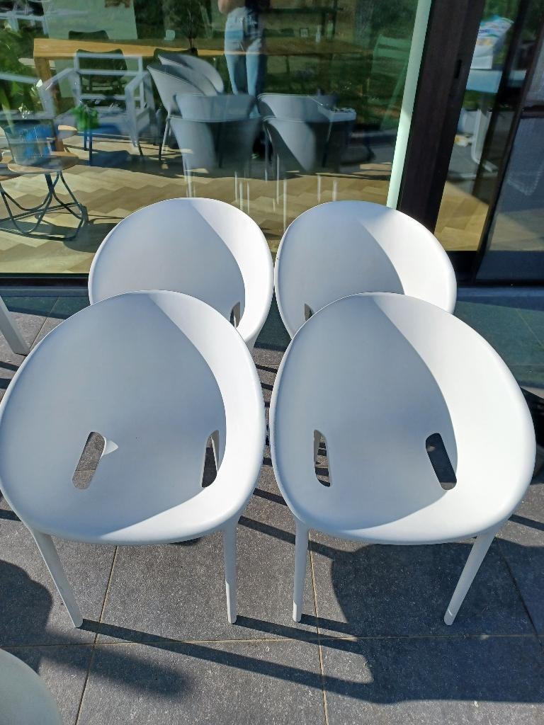 Tuinstoelen soft eggs driadewit, Ophalen, Gebruikt, Kunststof, Stapelbaar