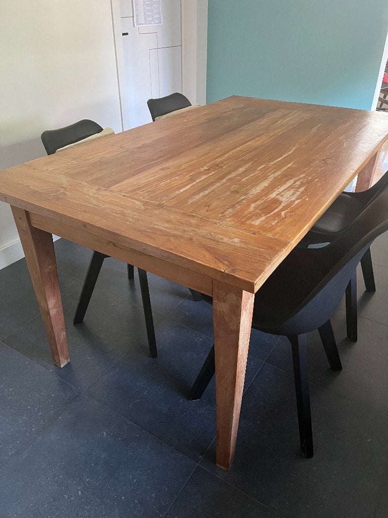 eettafel, Huis en Inrichting, Tafels | Eettafels, Ophalen, Gebruikt, 100 tot 150 cm, Teakhout