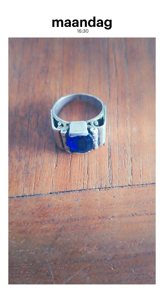 Zilveren ring, Bijoux, Sacs & Beauté, Bagues, 18 à 19, Enlèvement, Utilisé, Argent