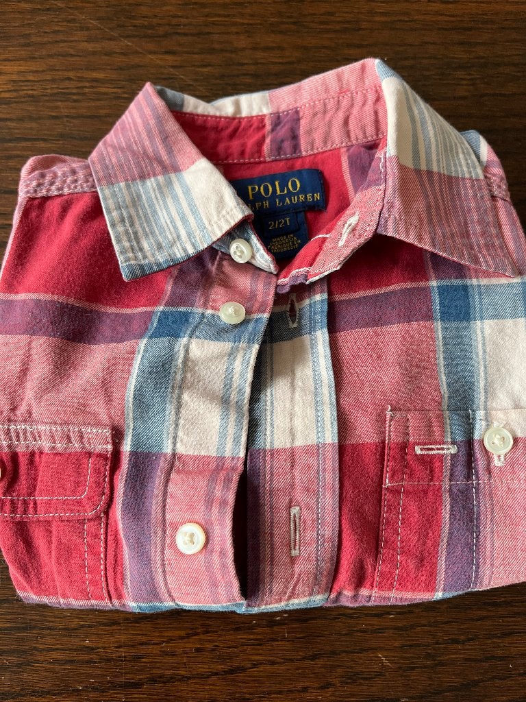 Hemd Polo Ralph Lauren kind, Kinderen en Baby's, Ophalen of Verzenden, Zo goed als nieuw, Maat 92