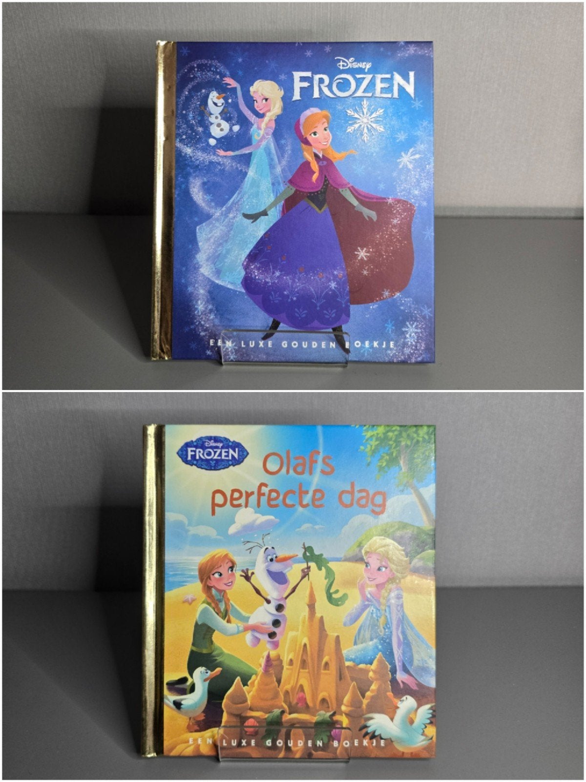 Lot: 2 gouden boekjes - Disney Frozen - een luxe gouden boek, Boeken, Jongen of Meisje, Zo goed als nieuw, Sprookjes, Gouden boekje