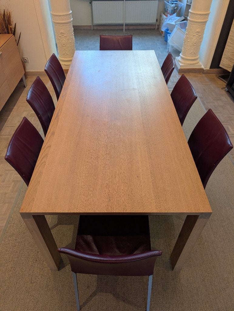 prachtige eikenhouten designtafel 210 x 90 cm ARCO ESSENZA, Huis en Inrichting, Tafels | Eettafels, Ophalen, Gebruikt, Design