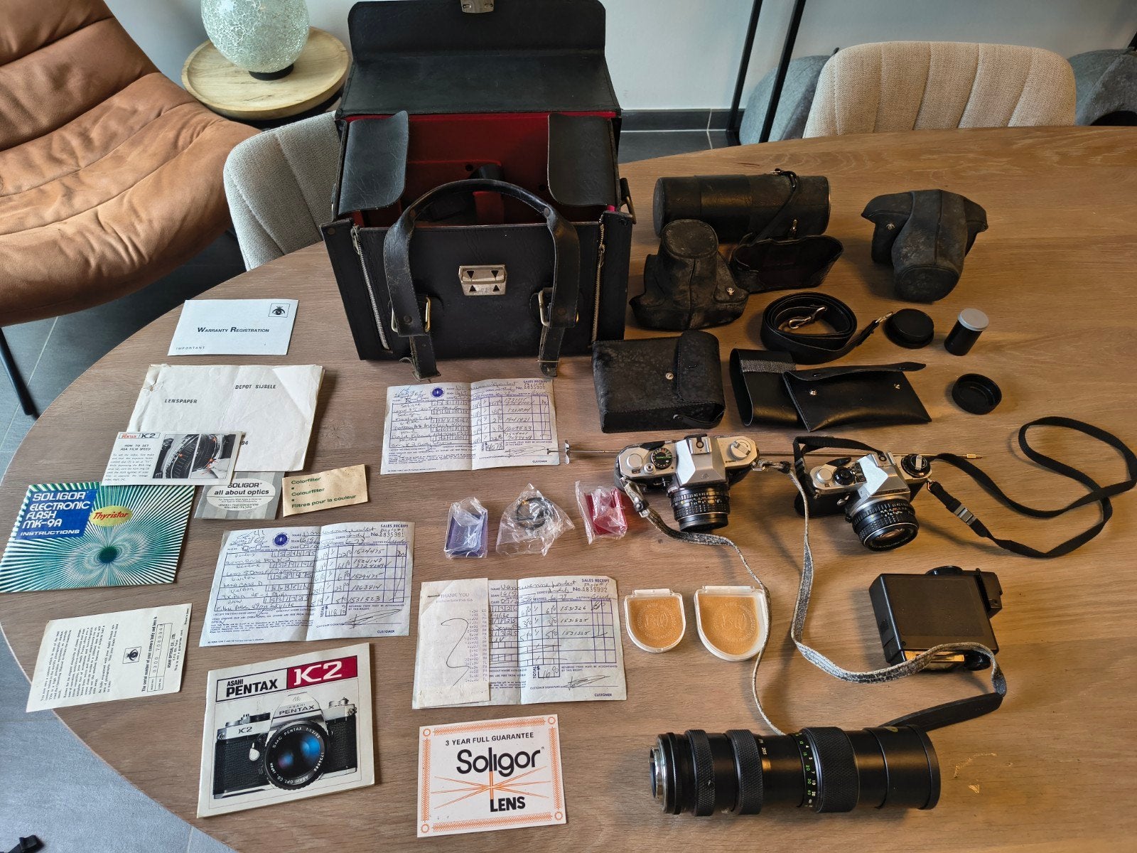 Cameratas met Asahi Pentax K2, Pentax ME Super, Lens & Flash, Audio, Tv en Foto, Ophalen of Verzenden, Gebruikt