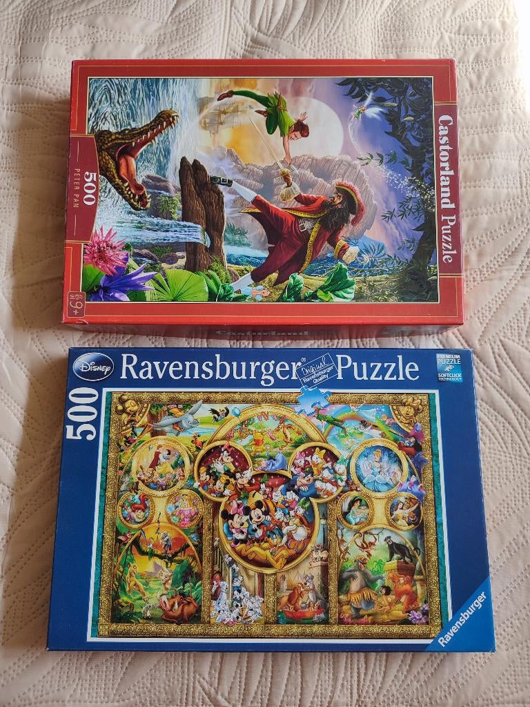 Puzzles Disney 500 pièces, 9€ pièce ou 15€ pour le lot, Enlèvement ou Envoi, 500 à 1500 pièces, Comme neuf, Puzzle