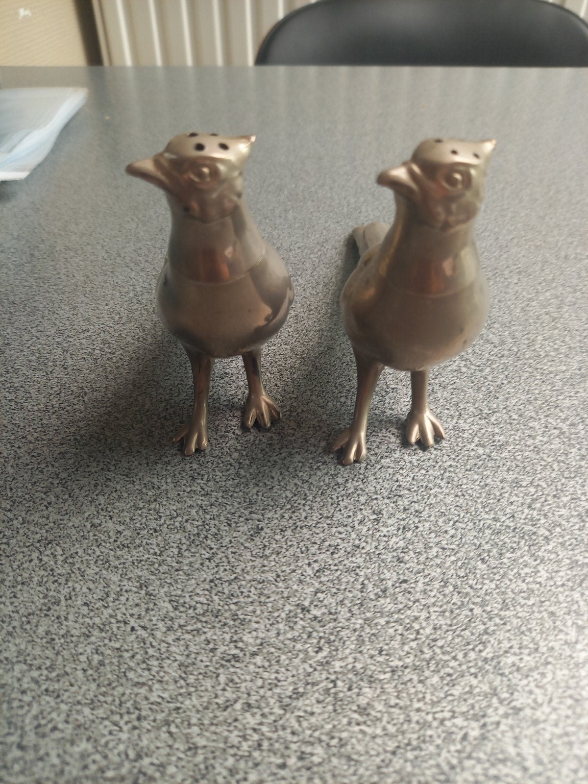 Vintage metalen peper en zoutstel. Fazanten. Jaren 50/60, Ophalen of Verzenden