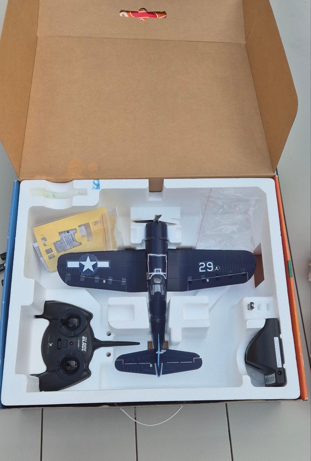 ParkZone Ultra Micro F4U Corsair RTF – Avion RC + Télécomman, Hobby & Loisirs créatifs, Enlèvement ou Envoi, Comme neuf, Avion