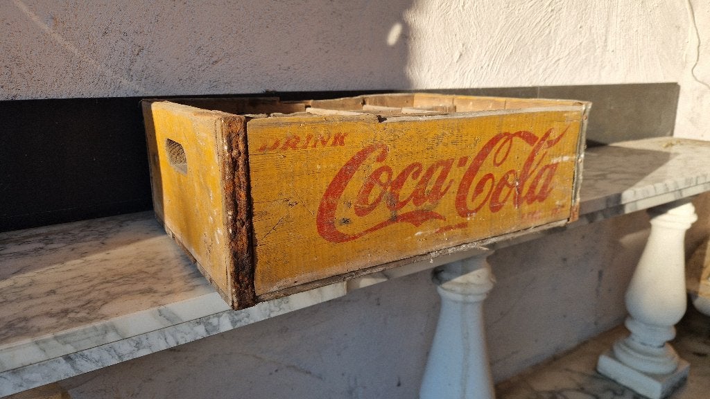 Vintage houten Coca Cola bak, jaren 50-60, Ophalen, Gebruikt, Verpakking