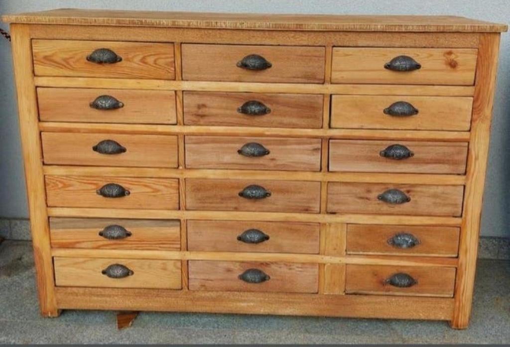 Armoire à pharmacie vintage à 18 tiroirs avec poignées uniqu, Enlèvement