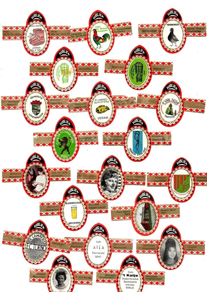 SIGARENBANDEN RECLAME BRAKMAN/SUBLIEM, Verzamelen, Ophalen of Verzenden, Zo goed als nieuw, Sigarenbandjes
