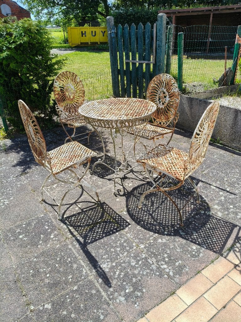 Gietijzeren tuinset, Ophalen, Gebruikt, Tuinset, Overige materialen