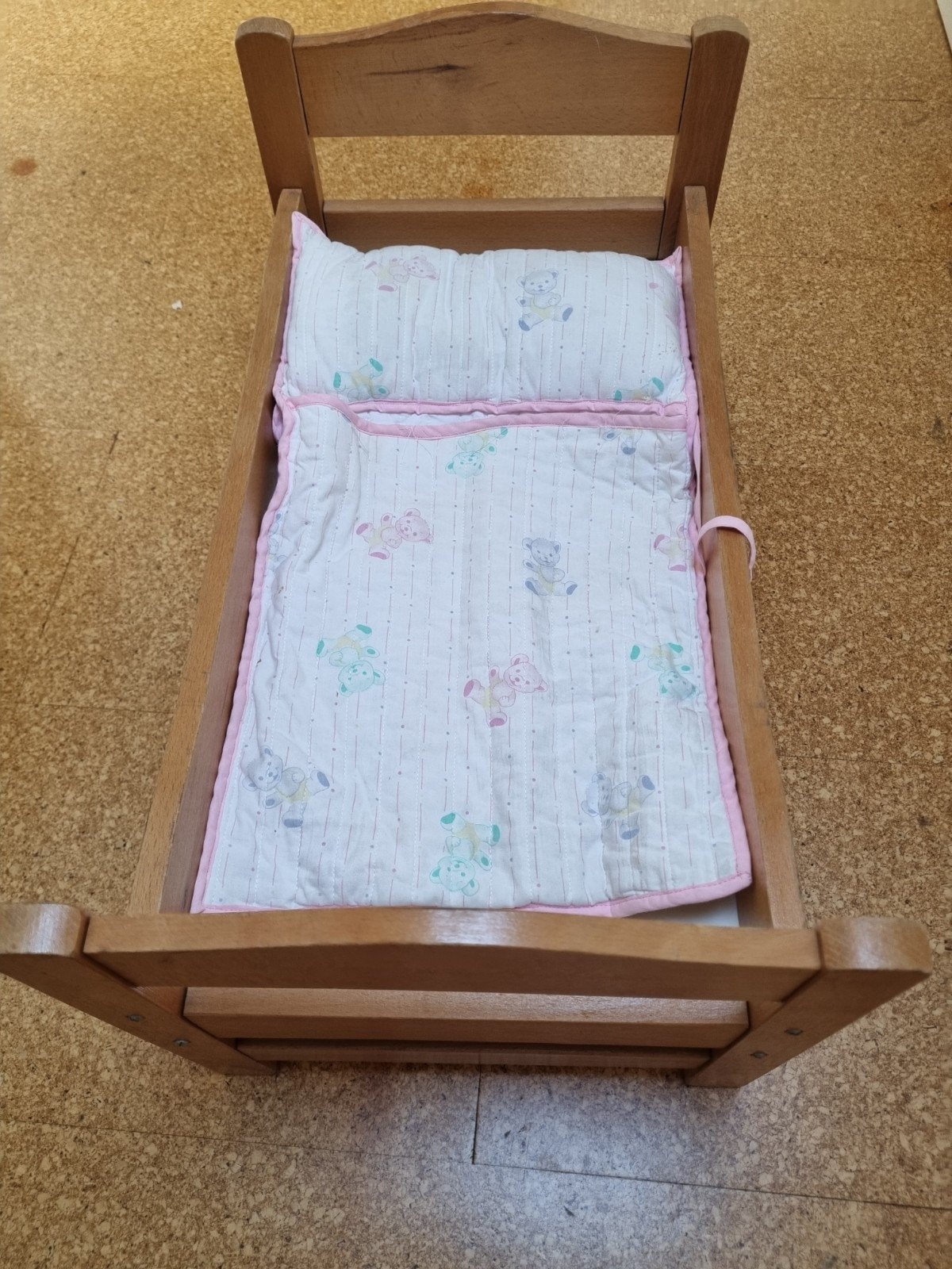 poppenbed in hout met slaapzakje., Kinderen en Baby's, Ophalen, Gebruikt, Overige typen