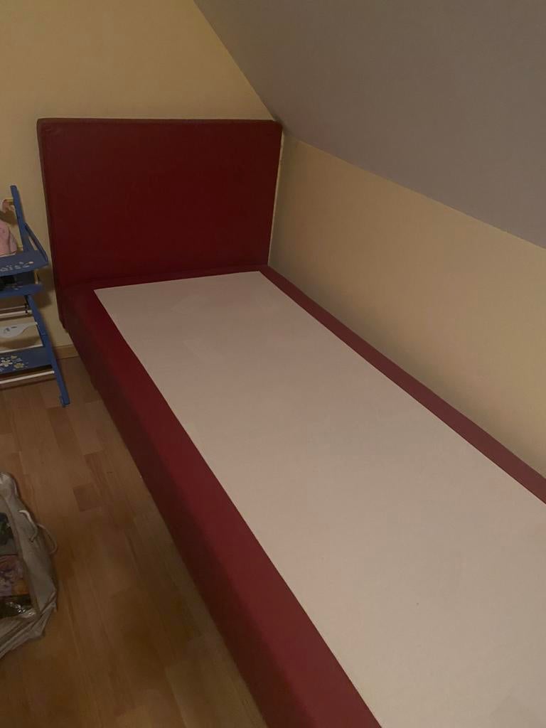 Boxspring 90x200 simili cuir avec matelas, Maison & Meubles, Chambre à coucher | Lits boxsprings, Comme neuf, Enlèvement