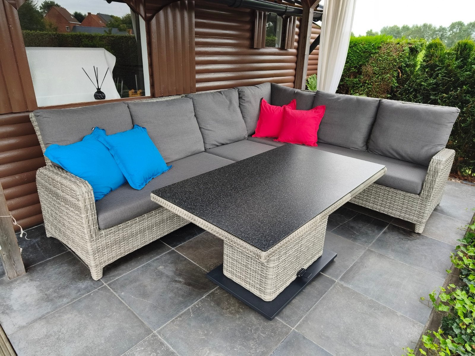 Lounge in rotan, Jardin & Terrasse, Rotin, Comme neuf, Enlèvement, Sets de jardin