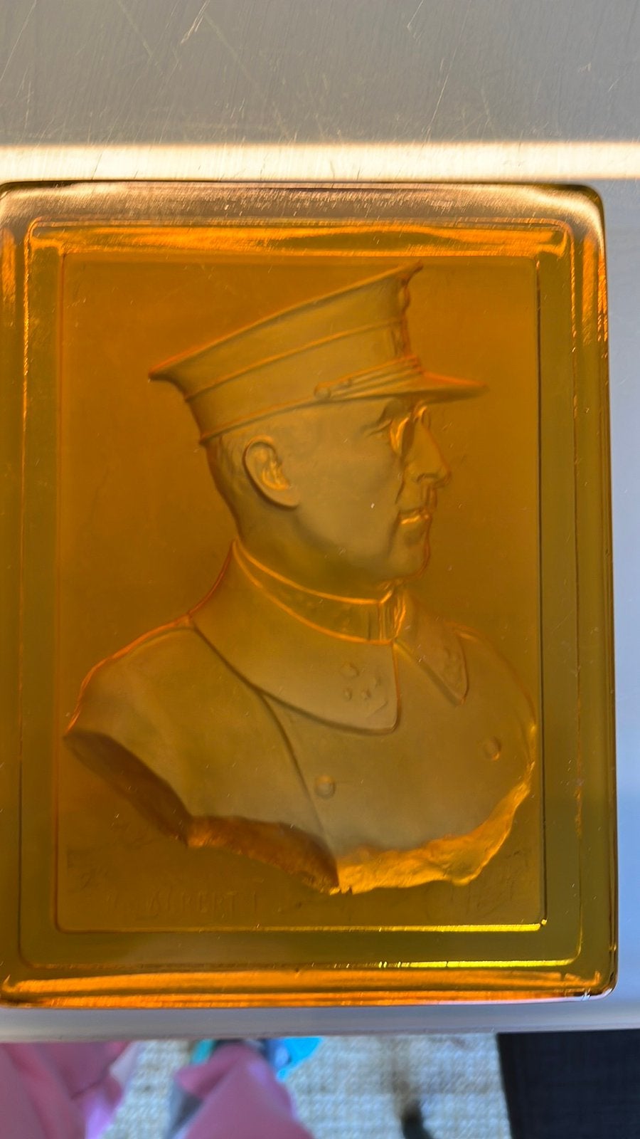 Art Deco Kristallen Tegel Koning Albert -Val Saint Lambert, Verzamelen, Ophalen of Verzenden, Zo goed als nieuw, Overige typen