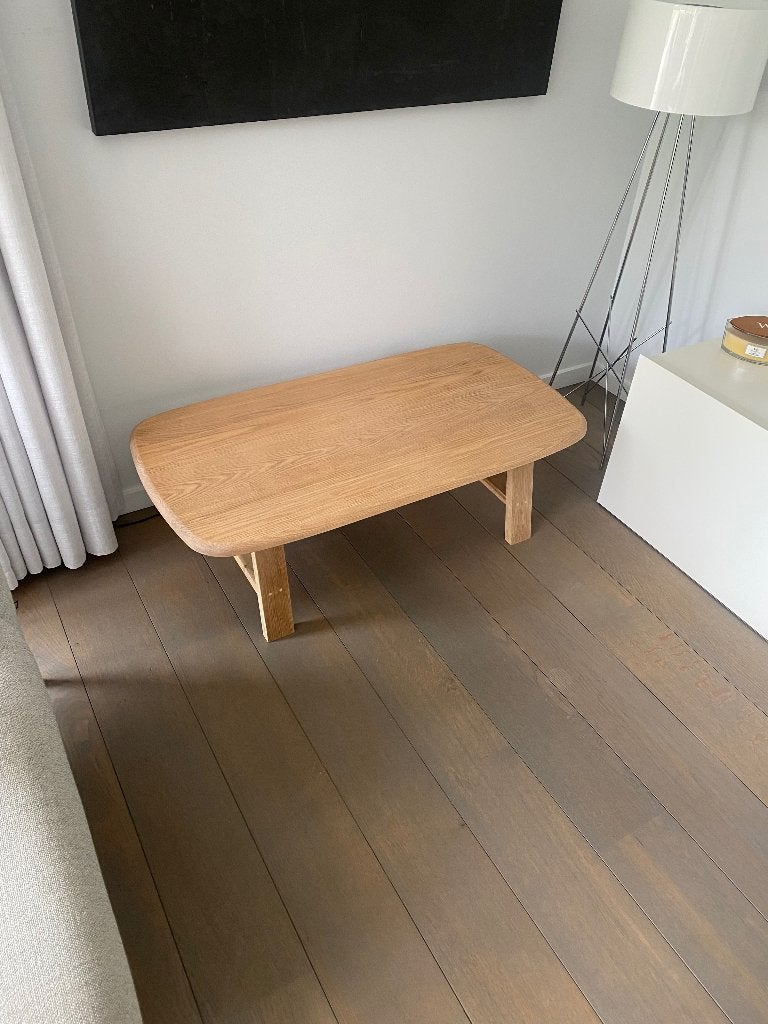 Salontafel uit vol eiken hout, Huis en Inrichting, Ophalen, 100 tot 150 cm, Eikenhout, 50 tot 100 cm