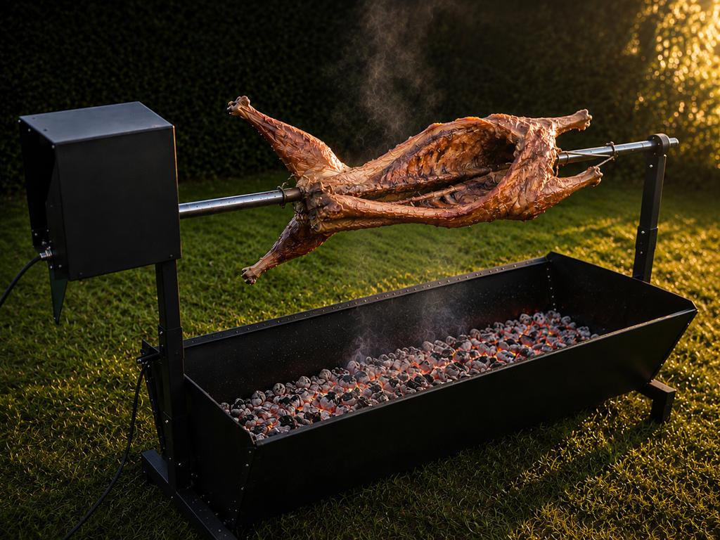 Draaiende grillmachine op houtskool of briketten! NIEUW, Ophalen, Nieuw