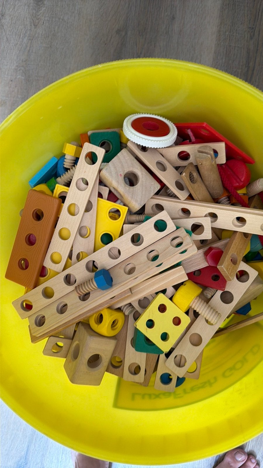 Houten meccano-constructiespeelgoed, Kinderen en Baby's, Speelgoed | Houten speelgoed, Ophalen, Zo goed als nieuw