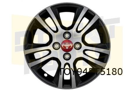 Toyota Aygo velg Aluminium 15'' dubbele 5-spaaks zwart / gep, -, Verzenden, -, Nieuw