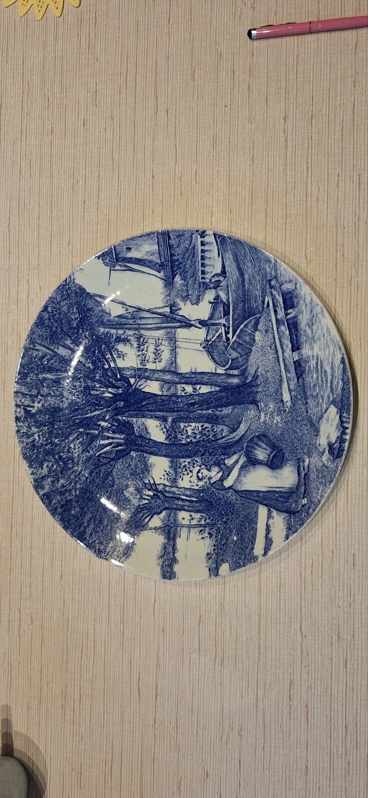plat bleu de Delft 29 cm, Antiquités & Art, Enlèvement