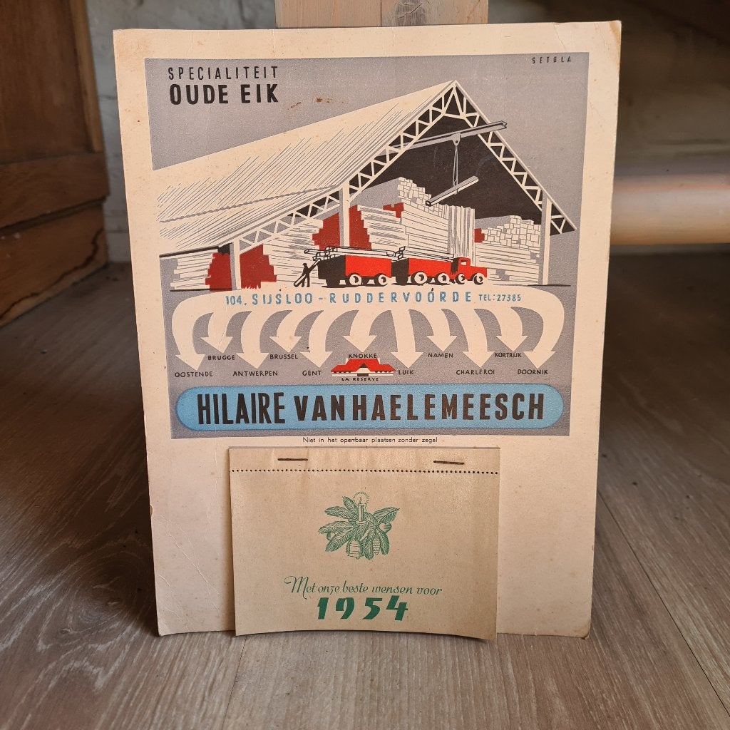 Calendrier 1954 : Hilaire Van Haelemeersch, Enlèvement ou Envoi