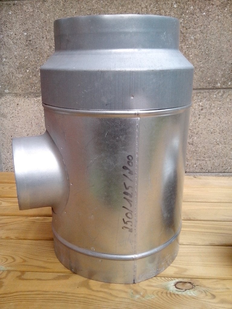 Nieuwe Bocht 90 en Spiro T-stuk 90 Verloop, Ophalen of Verzenden, Nieuw, Zink