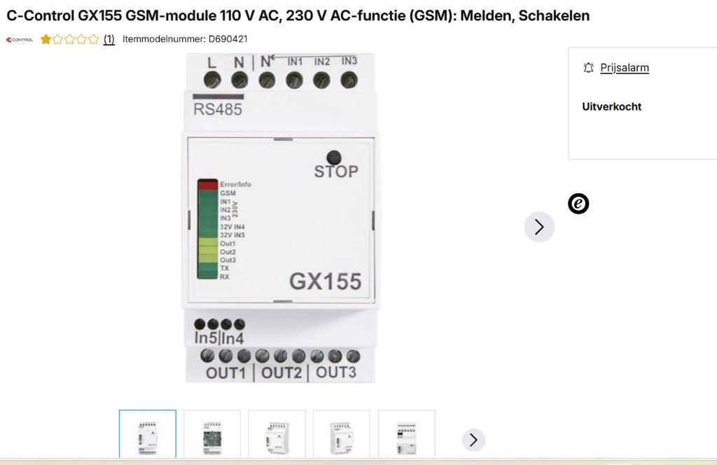 module GX155 afstandsschakeling & melding via  SMS, Elektronische apparatuur, Overige elektronische apparatuur, Ophalen, Zo goed als nieuw