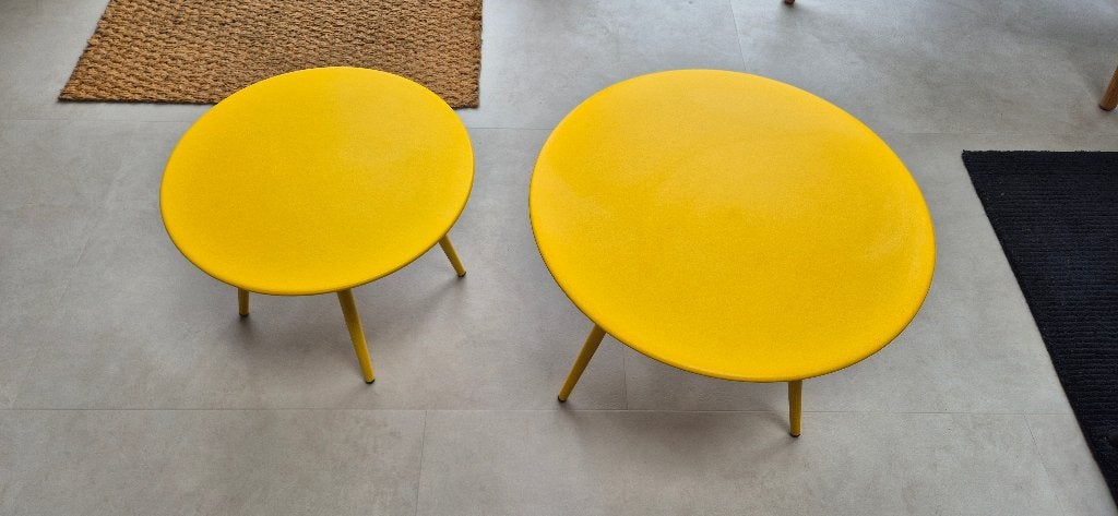 Gele bijzettafeltjes, Maison & Meubles, Tables | Tables d'appoint, Zomers, Rond, Moins de 55 cm, Comme neuf