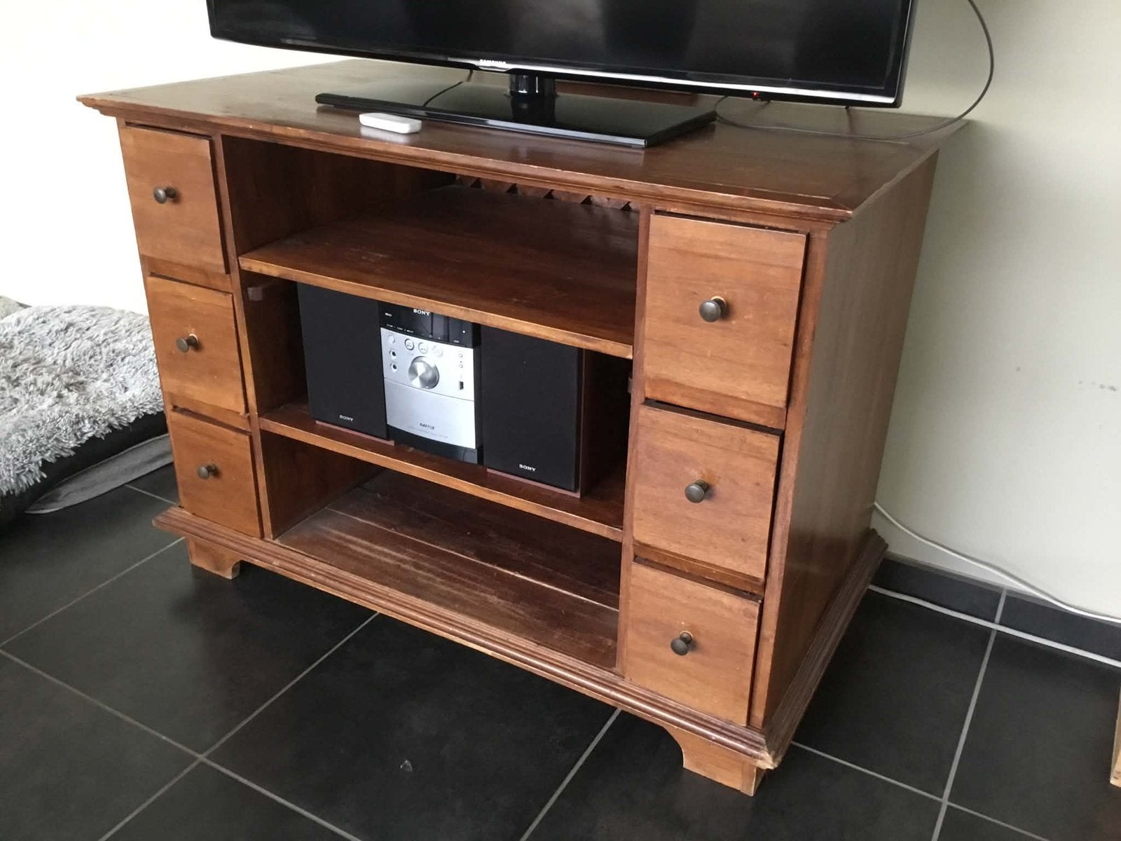 Tv kast, Teck, 100 à 150 cm, Enlèvement, Utilisé