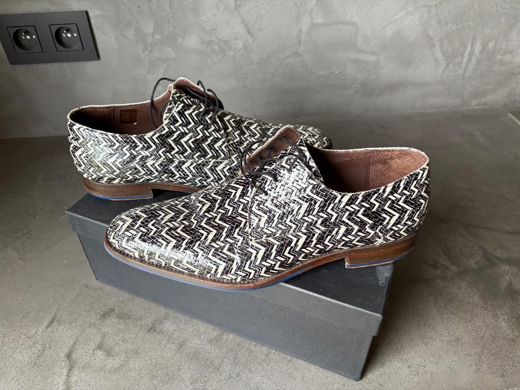 Floris van Bommel maat 9 (43) 14146, Kleding | Heren, Schoenen, Zwart, Floris van Bommel, Ophalen of Verzenden, Gedragen