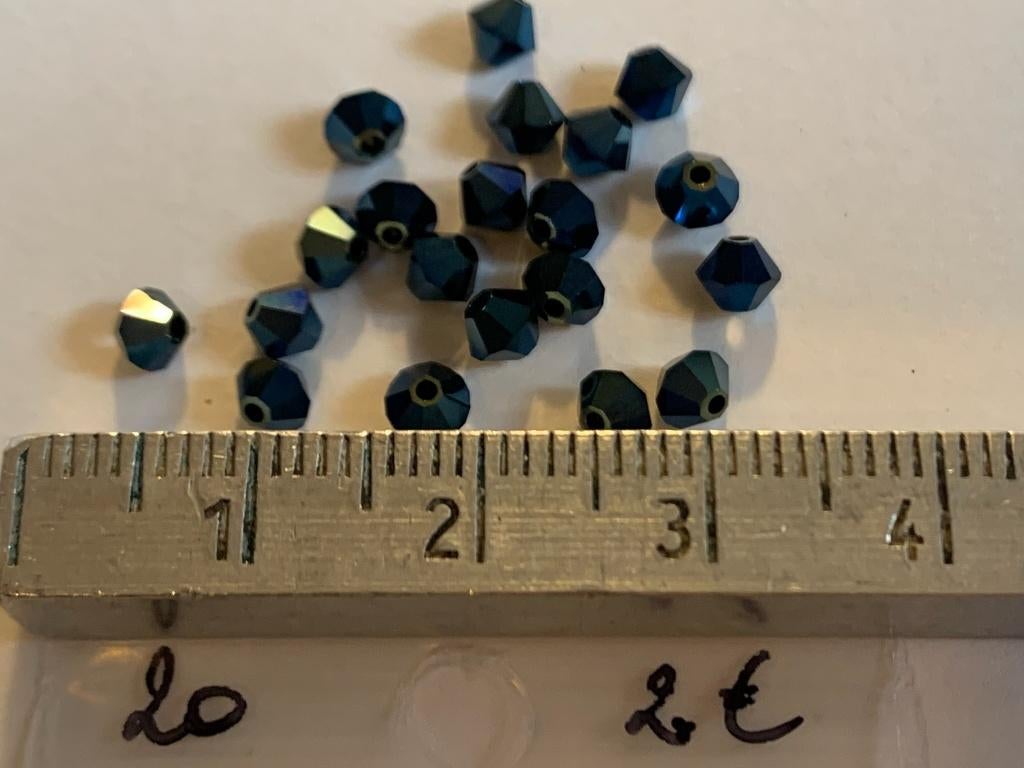 20 Swarovski tolletjes blauw, Ophalen of Verzenden, Nieuw, Kraal