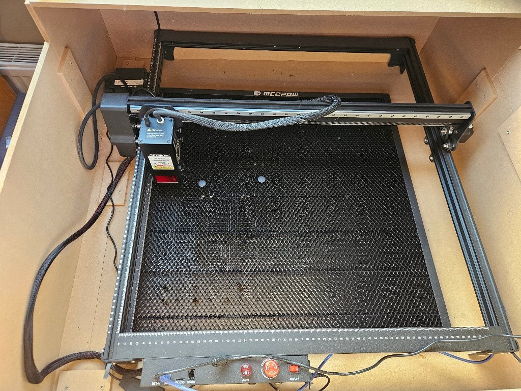 Mecpow X5 Pro 33W laser – 2x Honeycomb 44x44 + 60x60, Doe-het-zelf en Bouw, Ophalen, Zo goed als nieuw