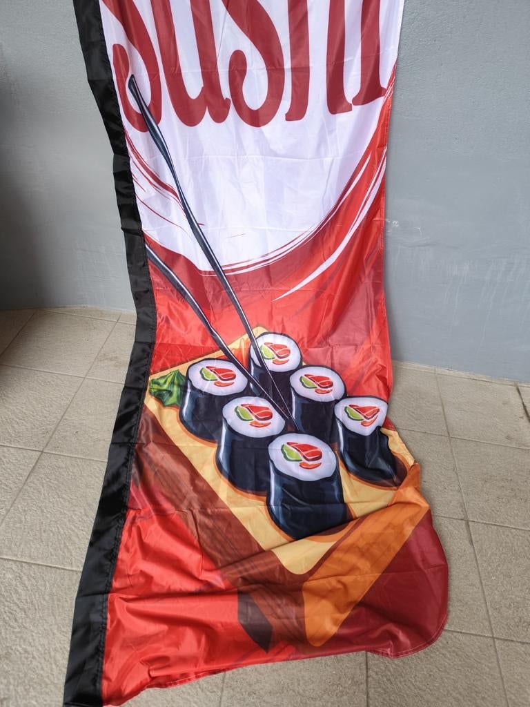 Sushi reclame doek. H 2m20 Br 95 cm, Enlèvement
