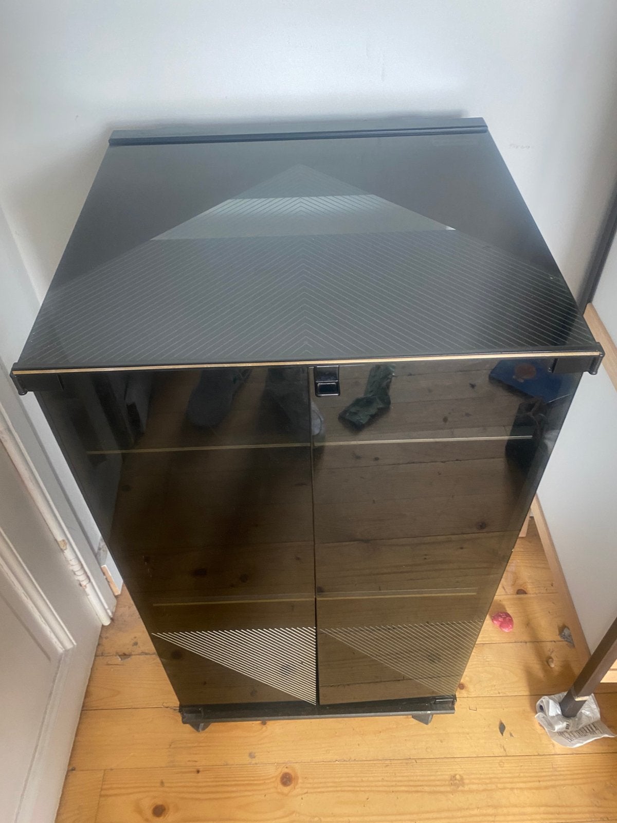 Vintage record cabinet Sanyo, kast voor platenspeler & vinyl, Huis en Inrichting, Ophalen, Zo goed als nieuw