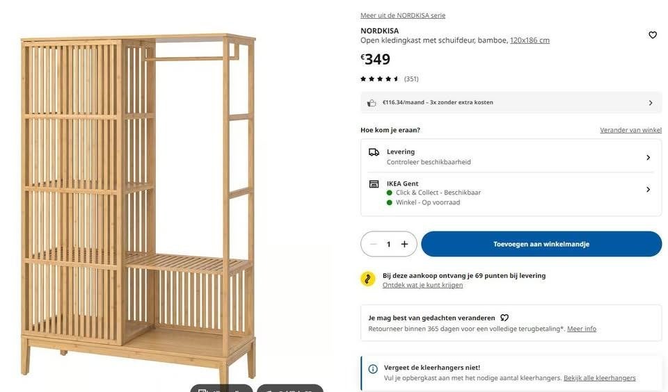 Kast Nordiska groot, Ophalen, Zo goed als nieuw