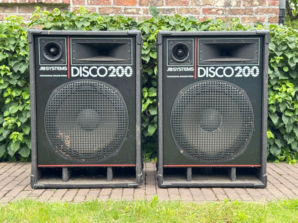 2x JBSYSTEMS Disco 200 Speakers, Audio, Tv en Foto, Luidsprekerboxen, Ophalen, Zo goed als nieuw, Front, Rear of Stereo speakers