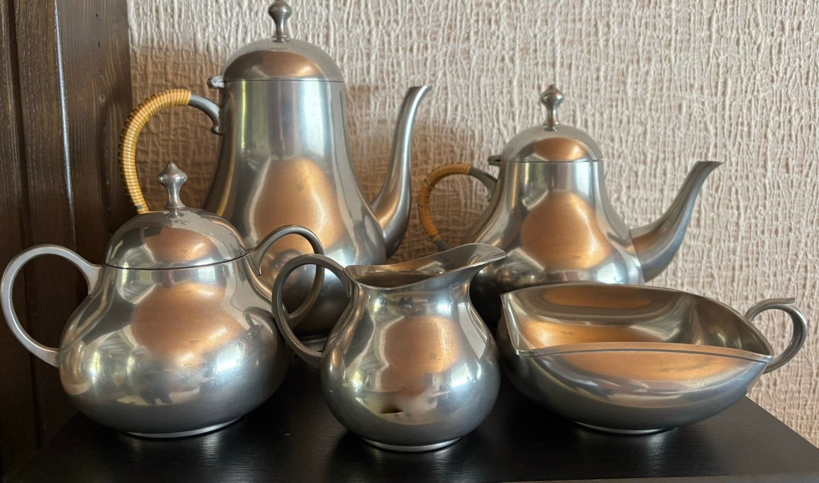 Vintage theeset van Royal Holland Pewter (Daalderop, Tiel)., Antiquités & Art, Enlèvement
