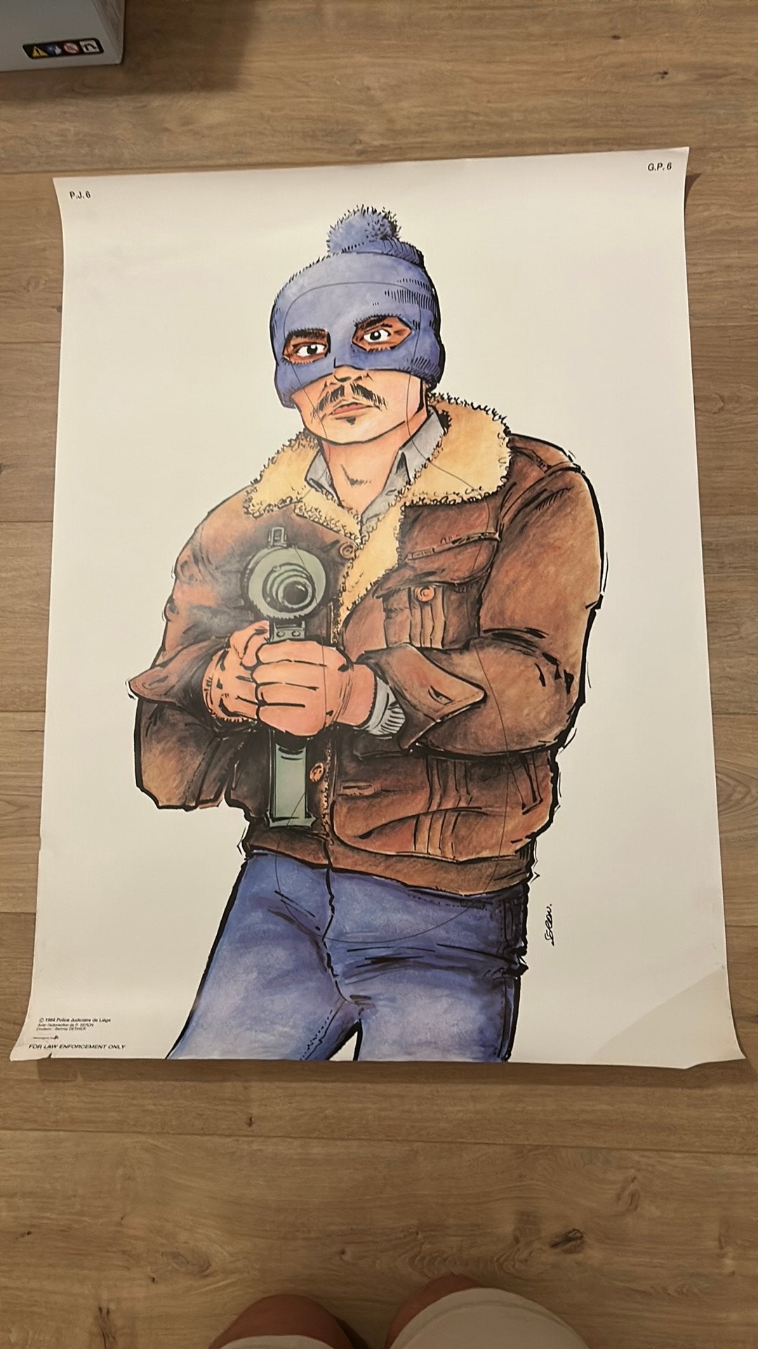 Affiche Seron Police Liège 1984, Enlèvement ou Envoi, Utilisé
