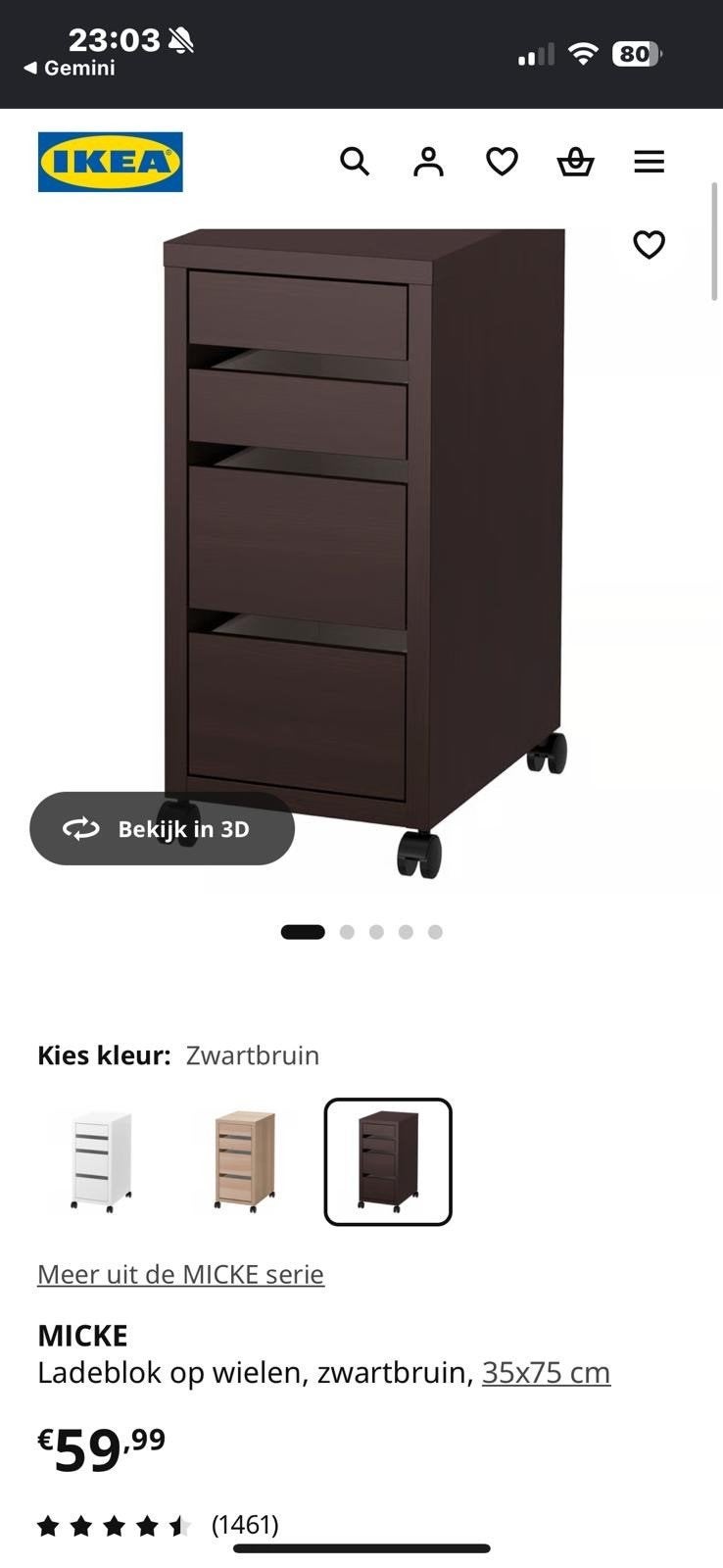 Commode Ikea, Enlèvement