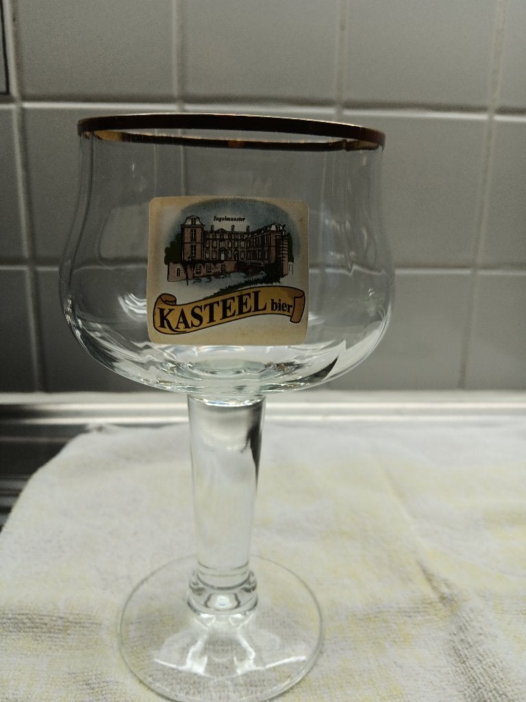 Glas voor kasteelbier in mooie staat, Enlèvement, Comme neuf, Verre ou Verres, Autres marques